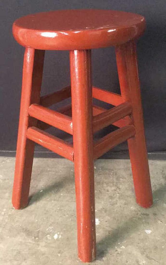 Red Lacquer Chinese Stool (1 of 7)