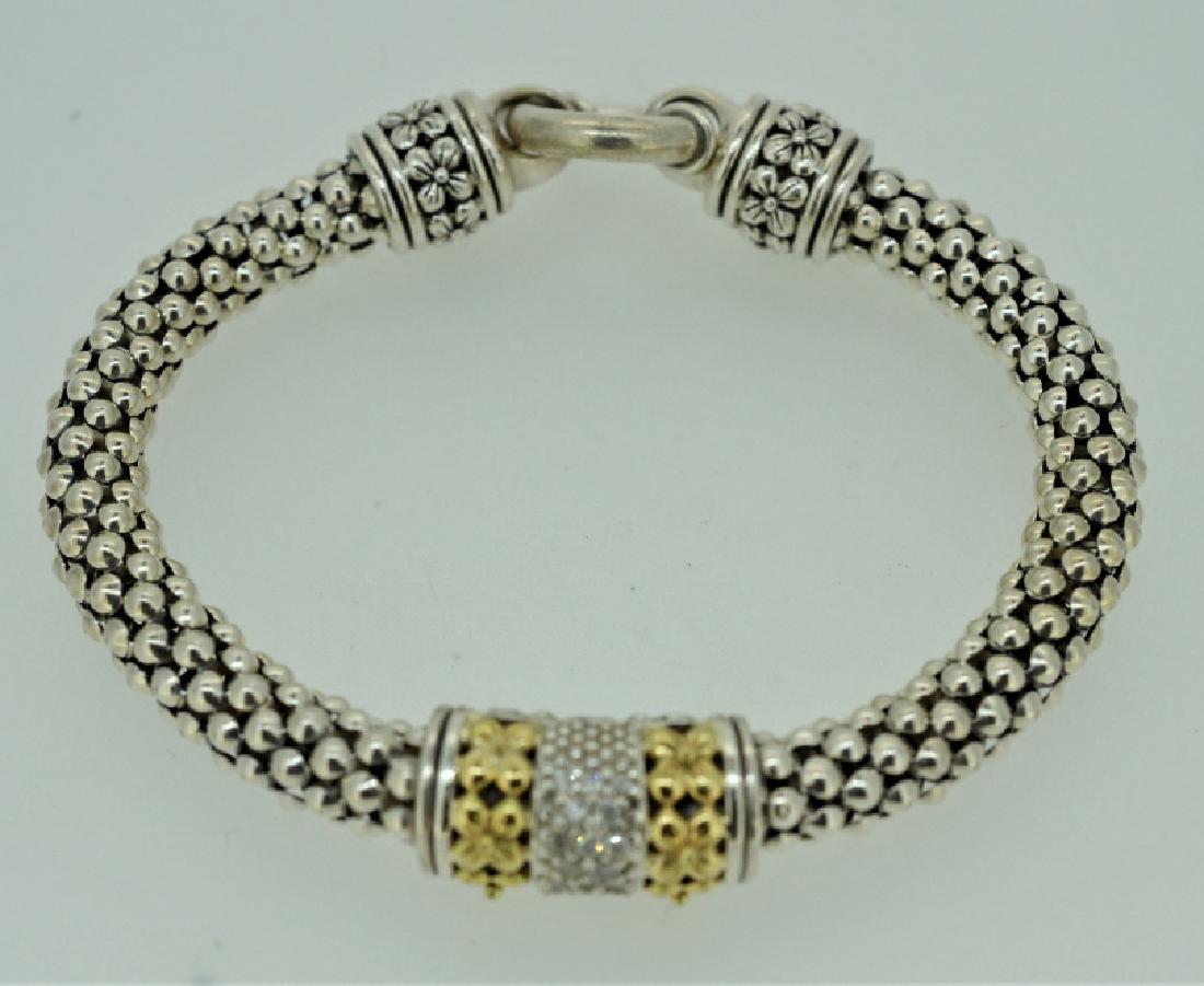 Sterling Silver Rope Bracelet with Clad & Zirconia (1 of 2)
