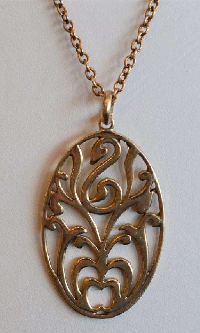 Vermeil 14k over Sterling Swan Medallion Necklace (1 of 2)