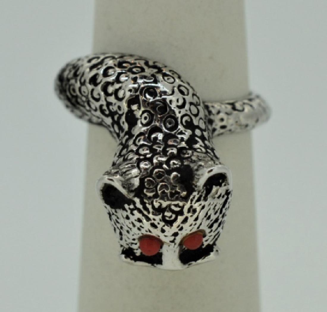 Delightful Sterling Silver Pussycat Ring- size 6 (1 of 3)