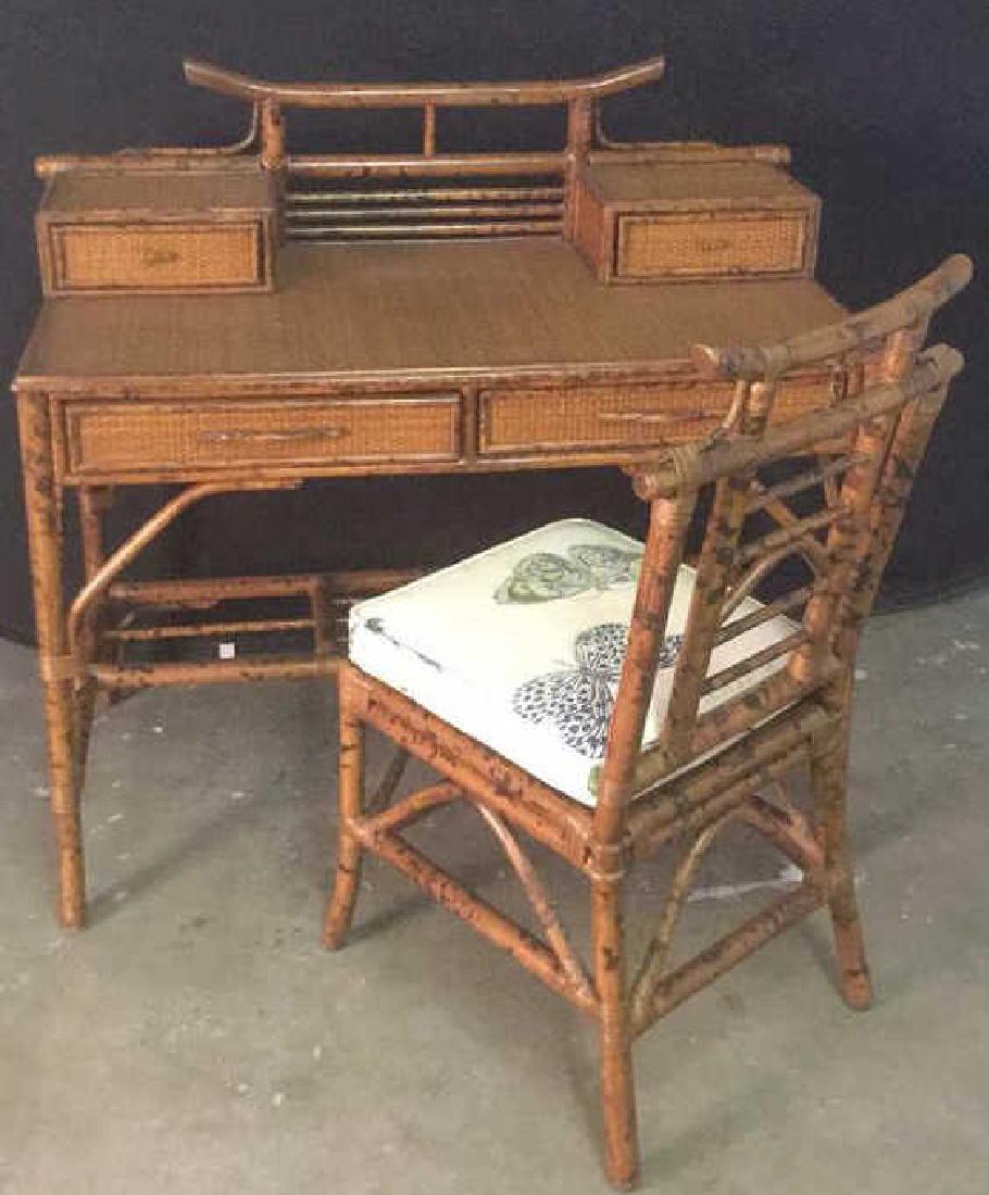 Lot 2 Bamboo Chair And Writing Desk (1 of 13)