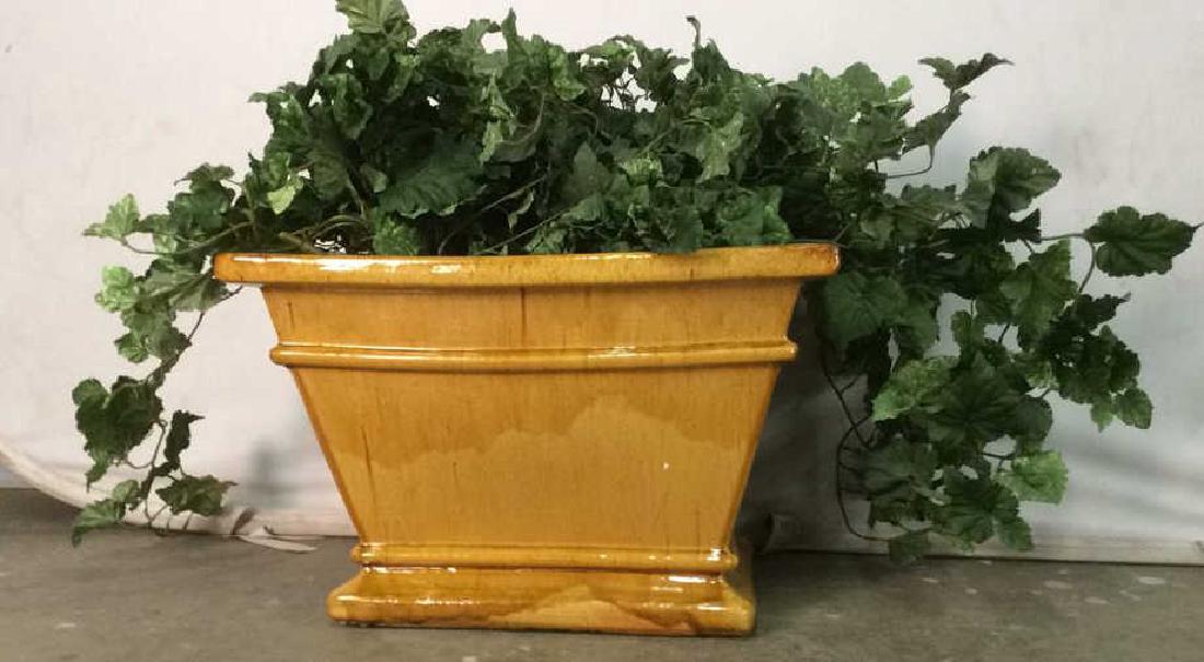 Yellow Gold Toned Pottery Planter (1 of 10)