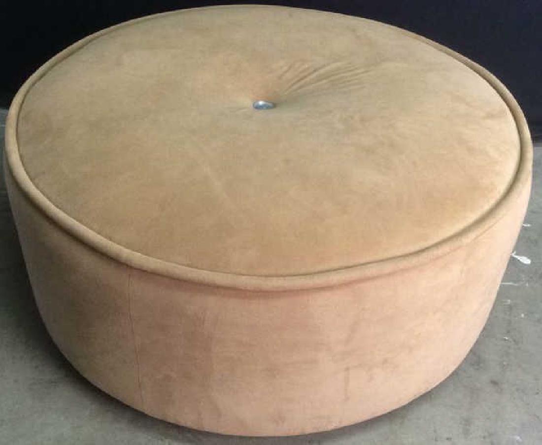 BLOOMINGDALES Round Beige Toned Ottoman (1 of 10)