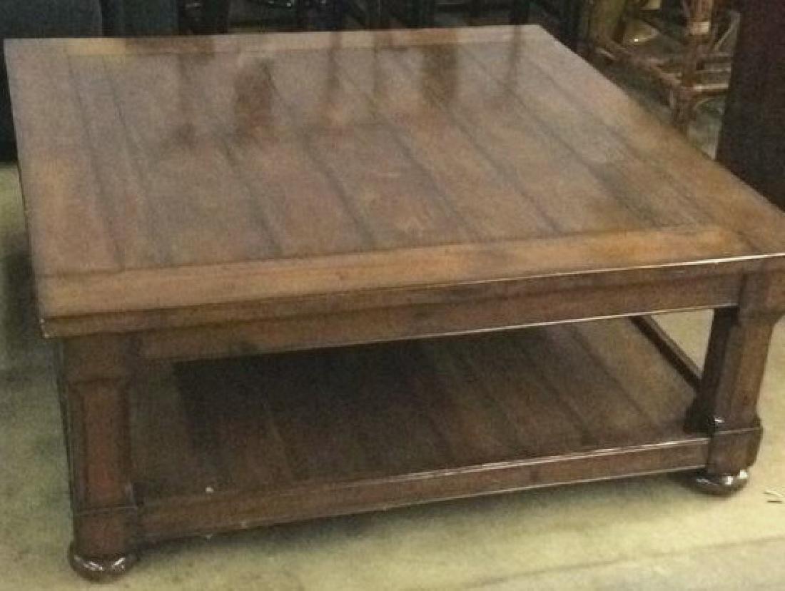 Planked Pine Wood 2 Tiered Coffee Table (1 of 8)