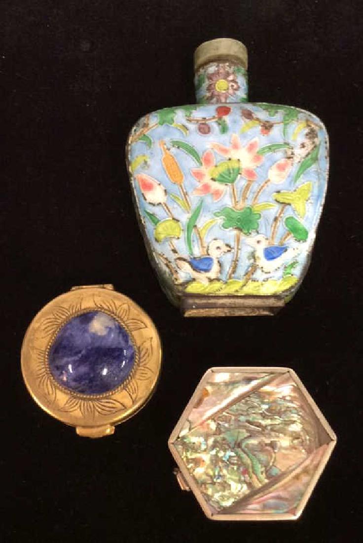 Lot 3 Vintage lid Trinket Boxes W Perfume Bottle (1 of 11)