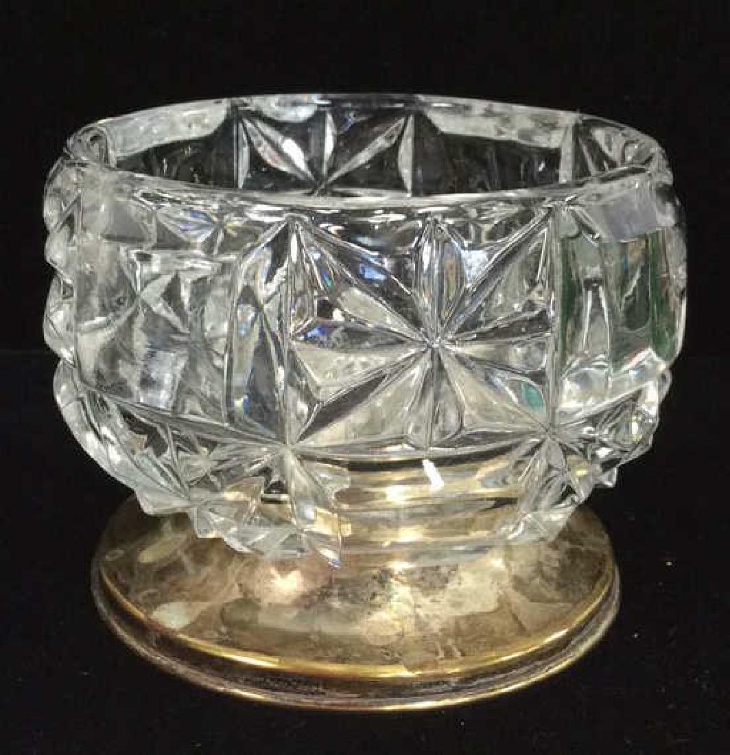 Cut Crystal Candy Bowl W Silver Plate Base (1 of 8)