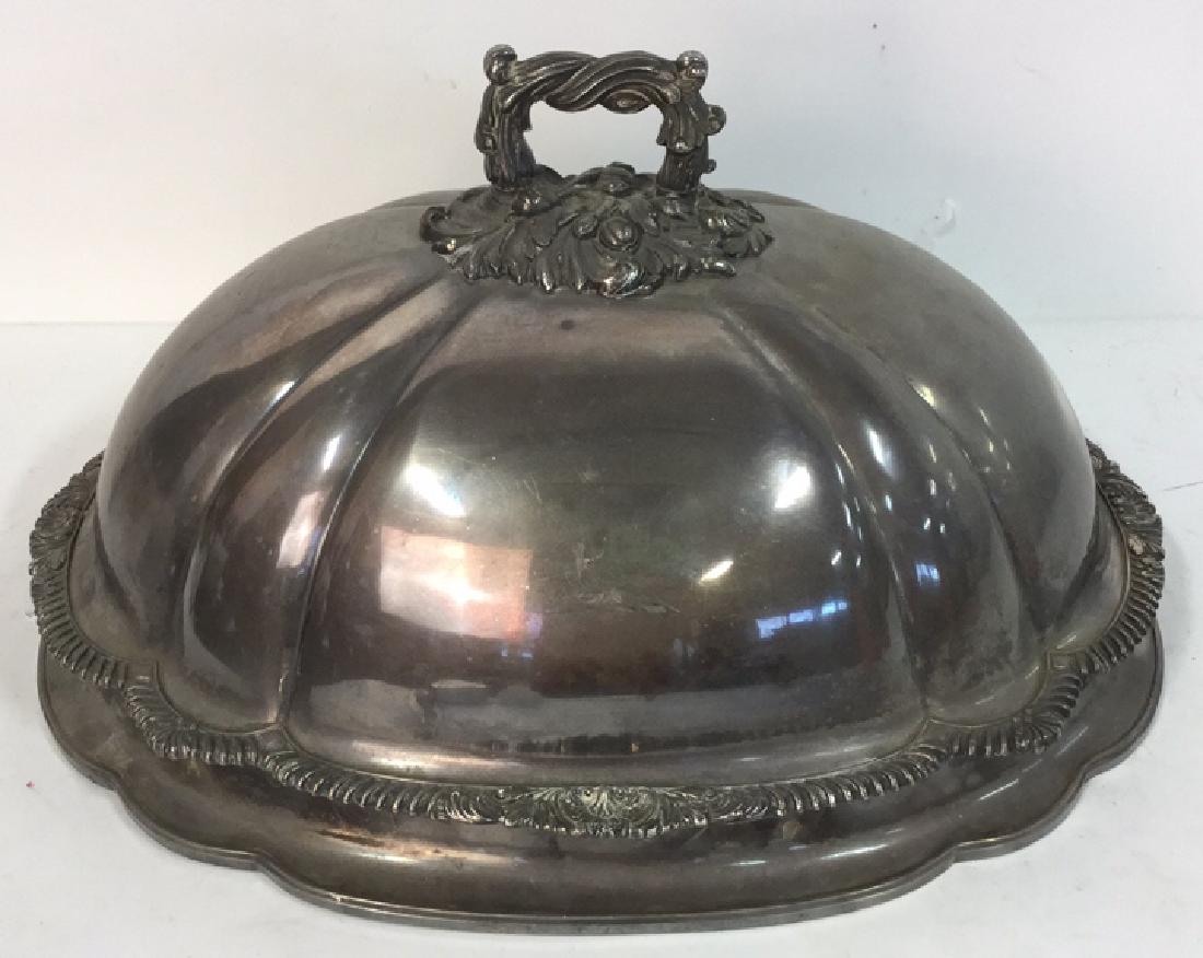 Antique Silver Pl Sheffield English Serer Cover (1 of 11)