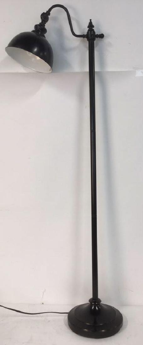 Black Toned Metal Adjustable Pharmacy Floor Lamp (1 of 8)