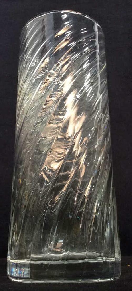 VIntage Swirl Pattern Cylindrical Crystal Vase (1 of 5)