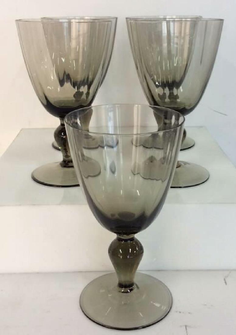 Set 5 Smokey Glass Crystal Goblets (1 of 8)