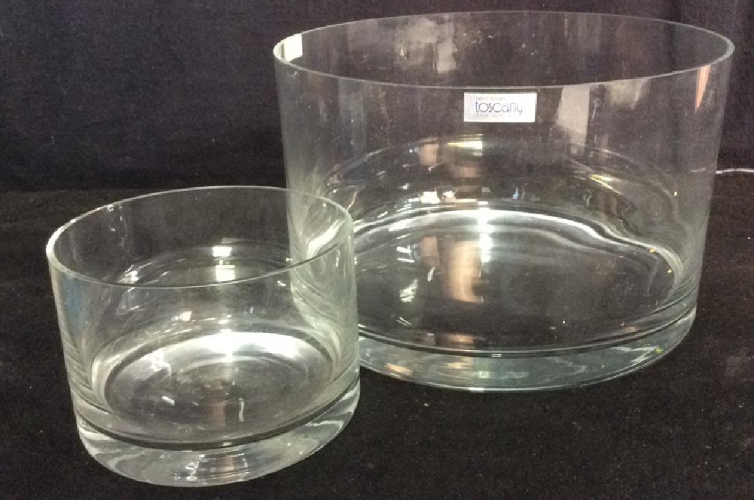 Lot 2 Hand Blown TOSCANY Glass Bowlsor Vases (1 of 5)