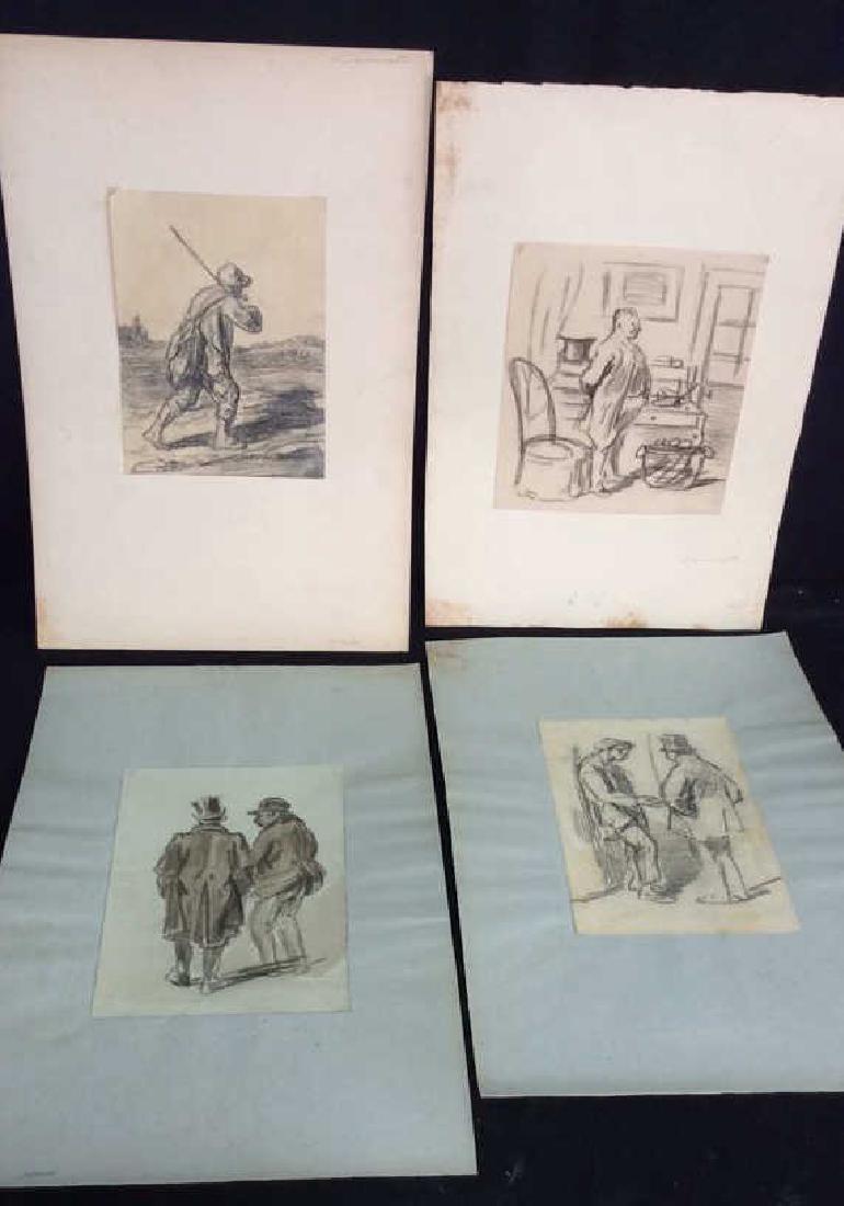 Lot 4 Abel Damourette Charcoal Sketches, France (1 of 10)