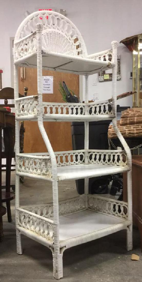 White Toned Wicker and Wood Shelves (1 of 7)