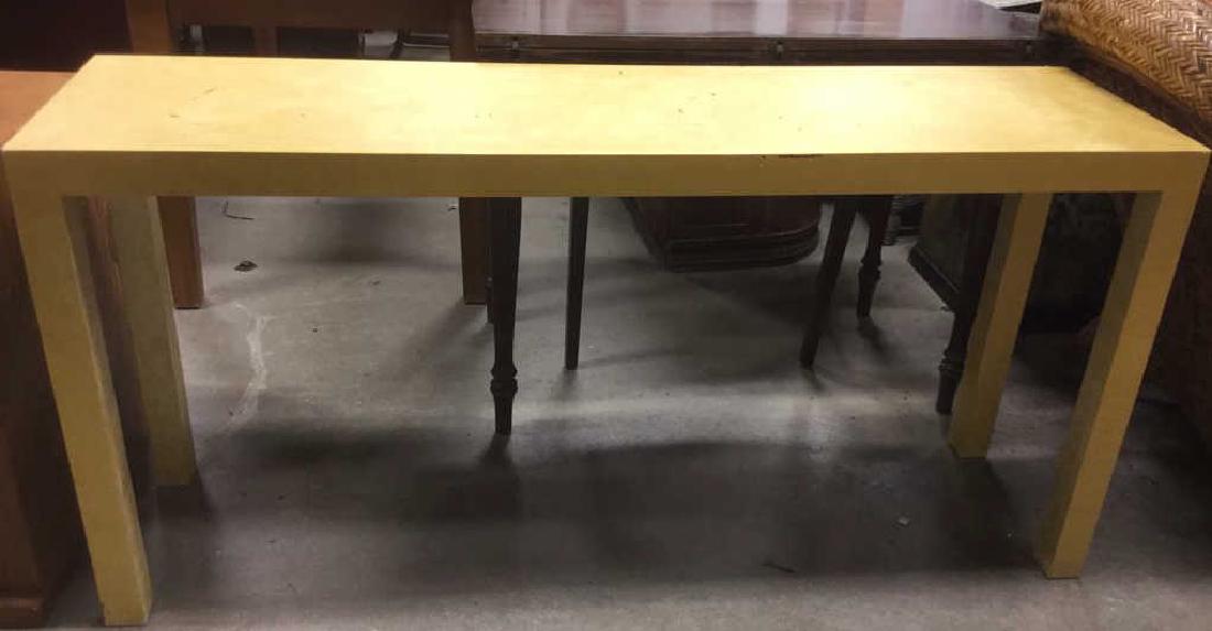 Gold Toned Wooden Parson's Style Console Table (1 of 6)