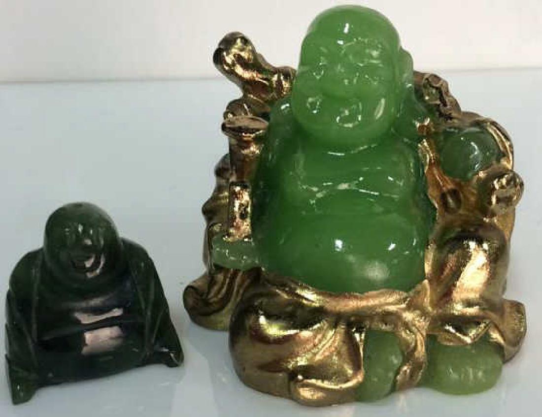 Lot 2 Glass & Natural Stone Buddha Figurines (1 of 10)