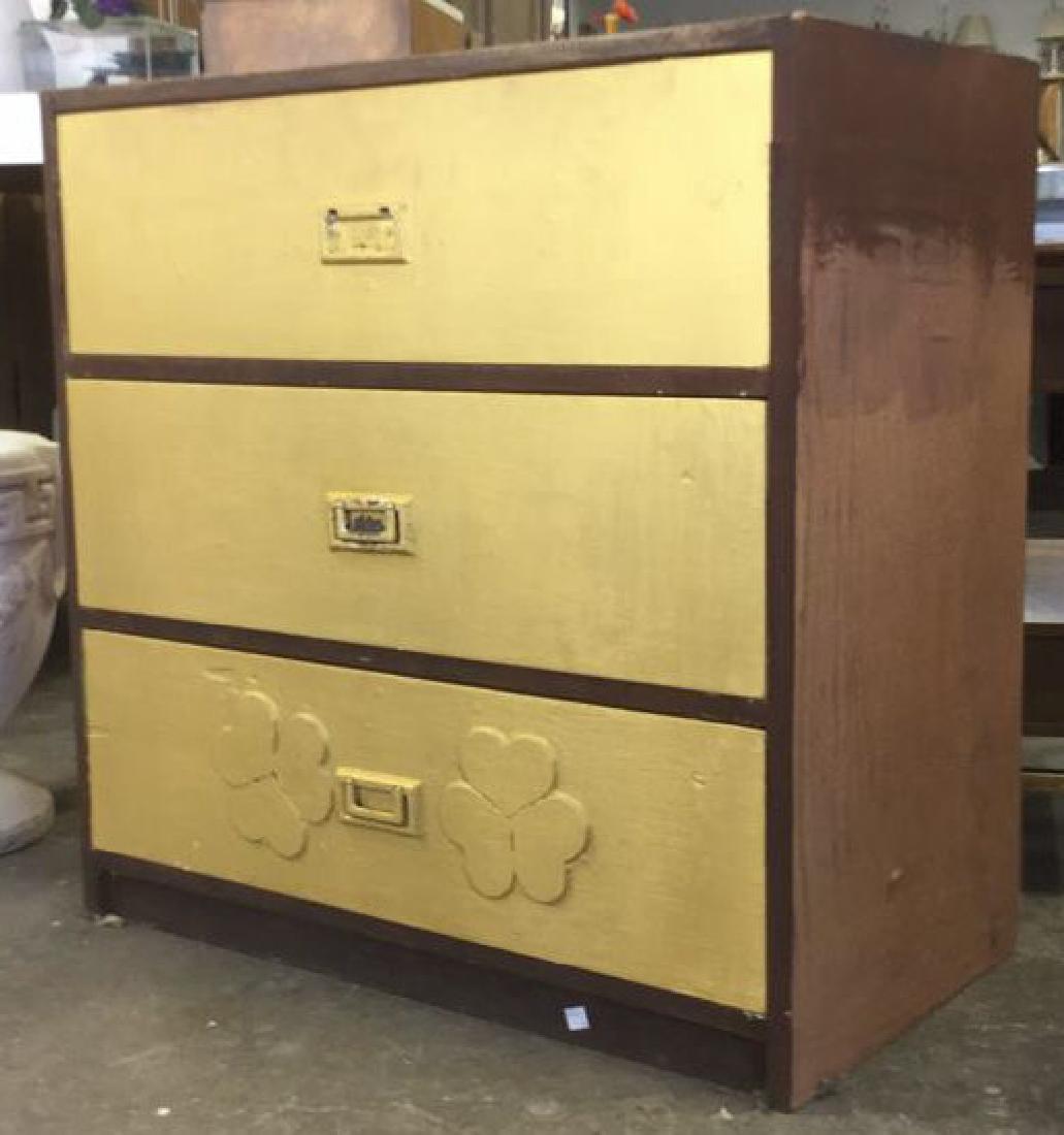 Vintage Brown & Gold Toned Wooden Dresser (1 of 5)
