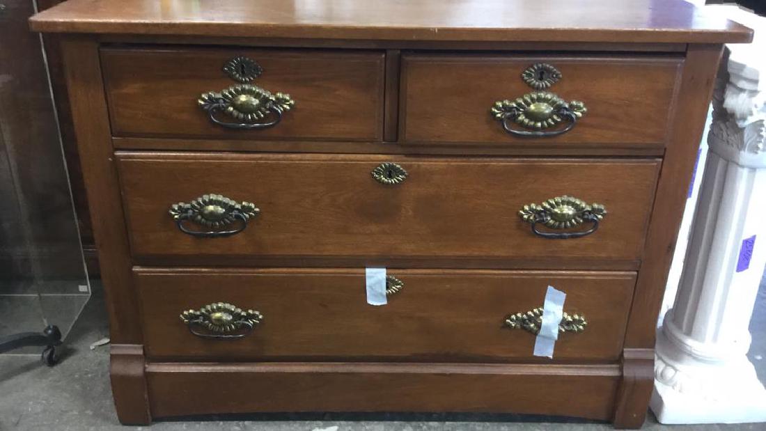 Vintage Solid Wooden 4 Drawer Dresser (1 of 6)