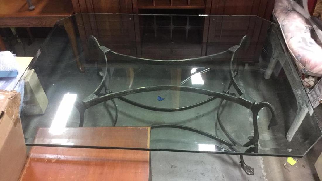 Beveled Glass and Forged Iron Coffee Table (1 of 6)