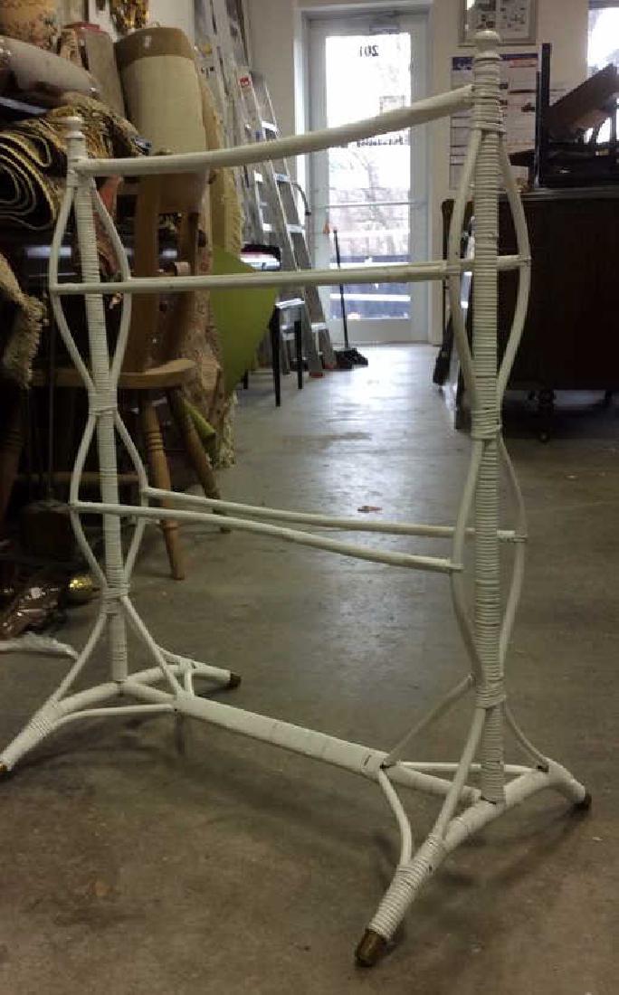 Vintage White Toned Wicker Quilt Rack (1 of 5)