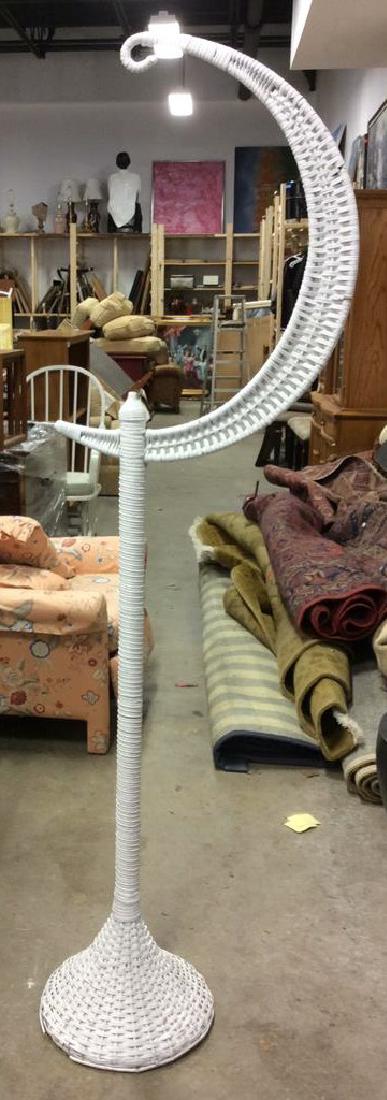 White Toned Wicker Hanging Plant Stand (1 of 6)