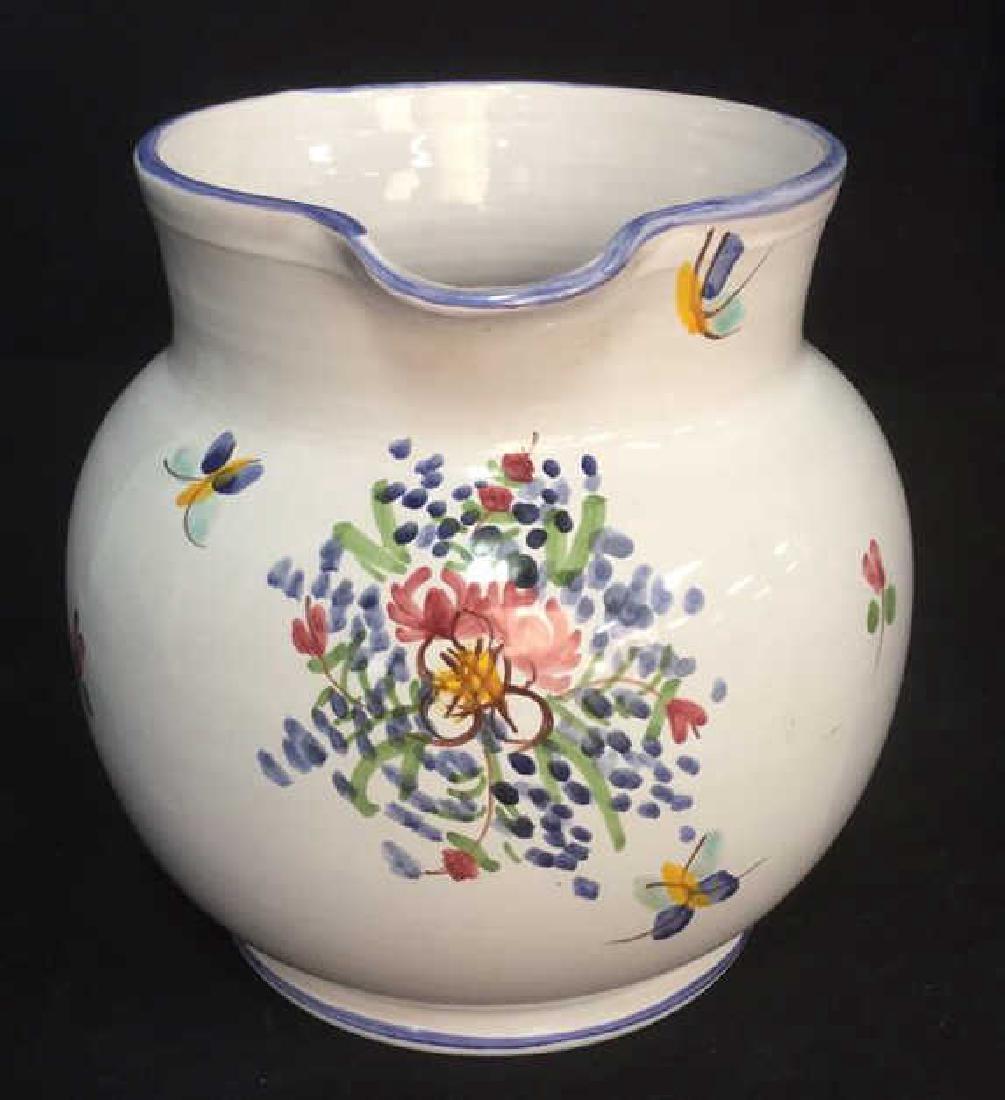 Hand Painted Ceramic Pitcher With Floral Motif (1 of 8)