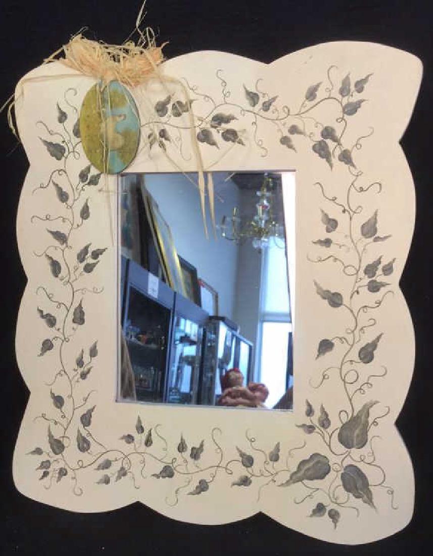 Painted Wooden Frame Mirror (1 of 6)