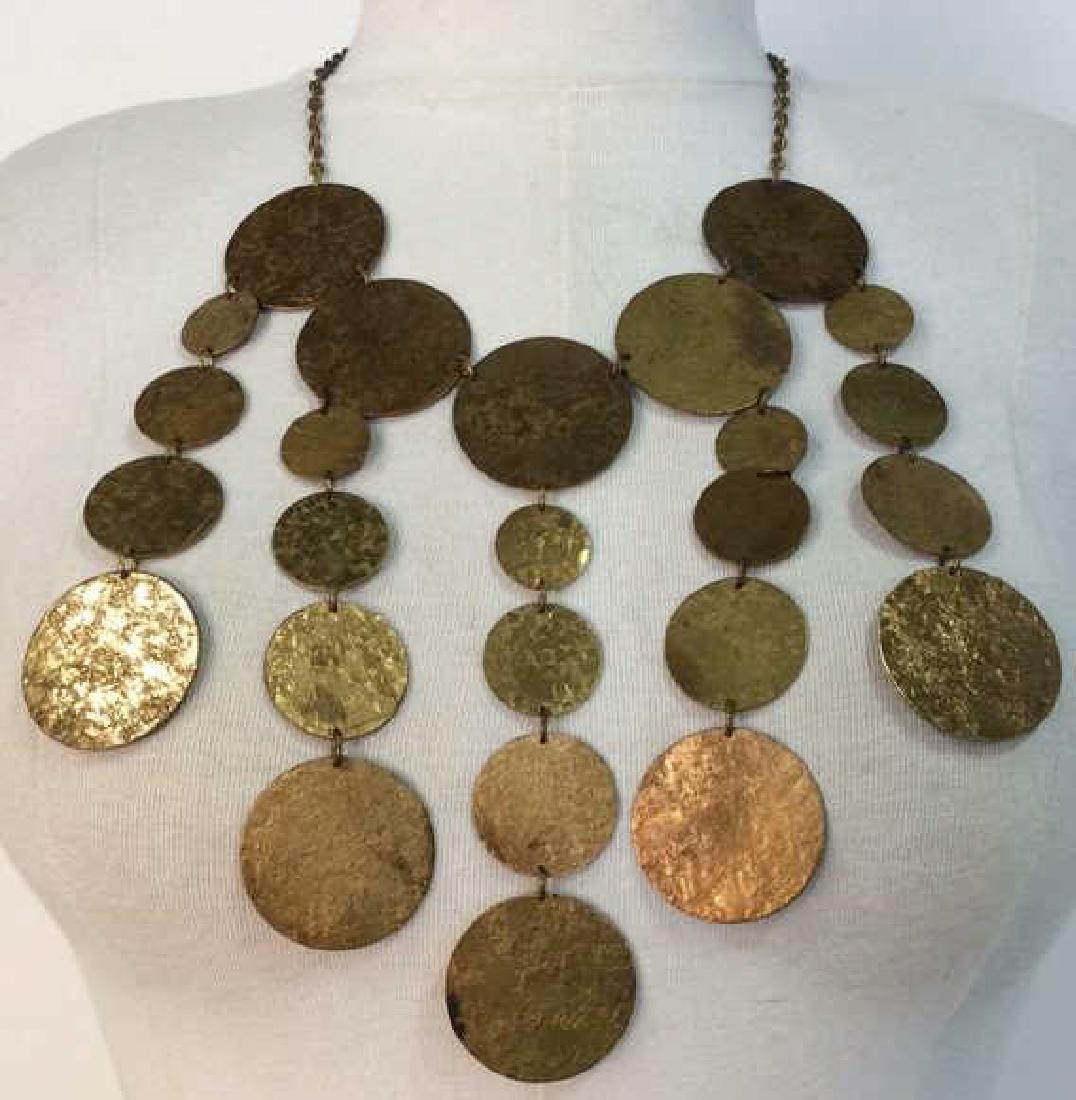 Gold Toned  Statement Metallic Necklace (1 of 6)
