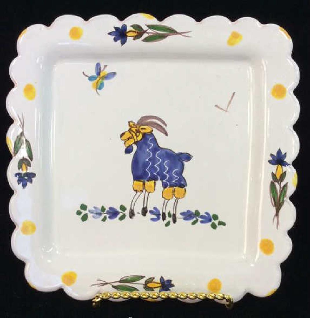 White  Painted Sheep Porcelain Decorative Plate (1 of 10)