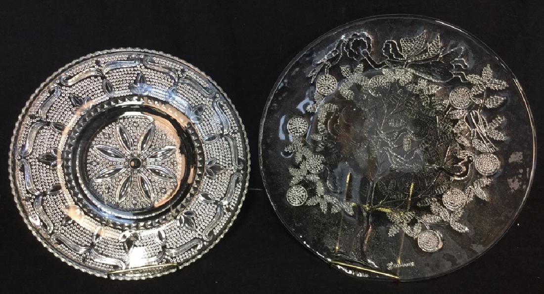Lot 2 Depression Glass Platters (1 of 9)