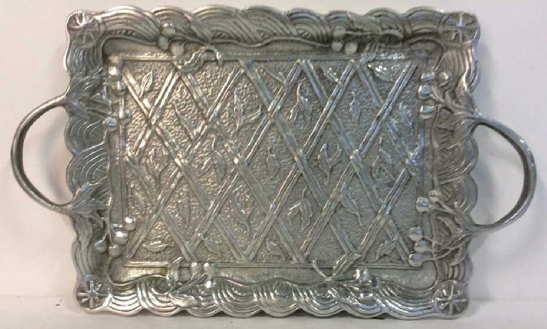 Metal Serving Tray W Intricate Relief Detail (1 of 6)
