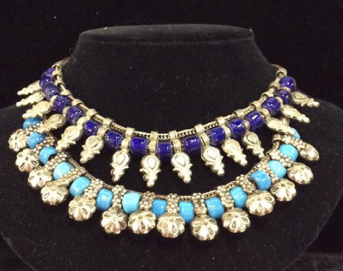 Lot 2 Silver Toned Metal Beaded Necklaces (1 of 8)