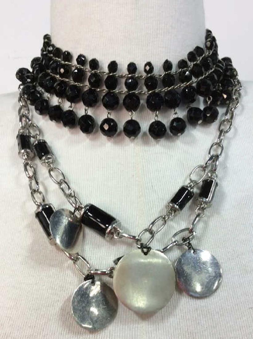 Lot 2 Women’s Beaded Silver Toned Necklaces (1 of 8)