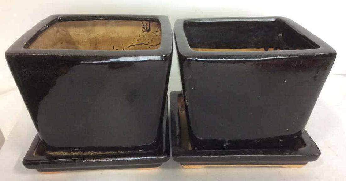 Lot 4 Ceramic Planters & Drainage Trays (1 of 6)