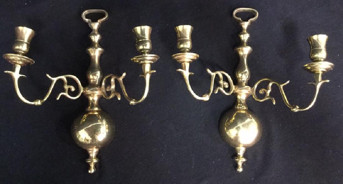 Pair Of 18th Century Style Brass Wall Sconces (1 of 10)