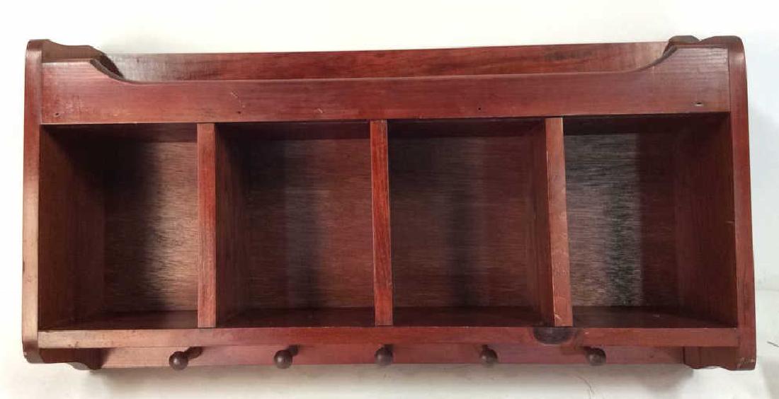 Reddish Toned Wooden Storage Wall Cubby (1 of 8)