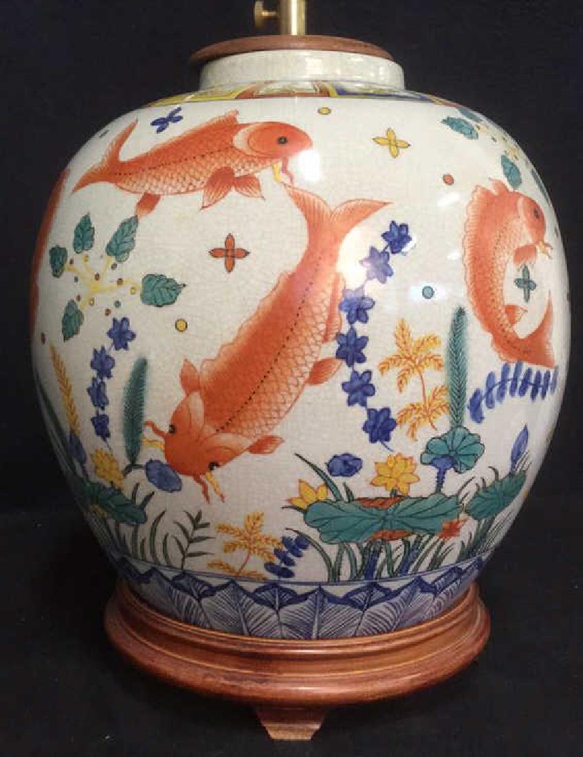 Handpainted Ceramic Porcelain Asian Table Lamp (1 of 9)