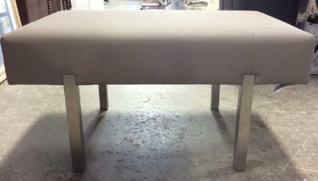 Contemporary Gray and Chrome Bench (1 of 8)