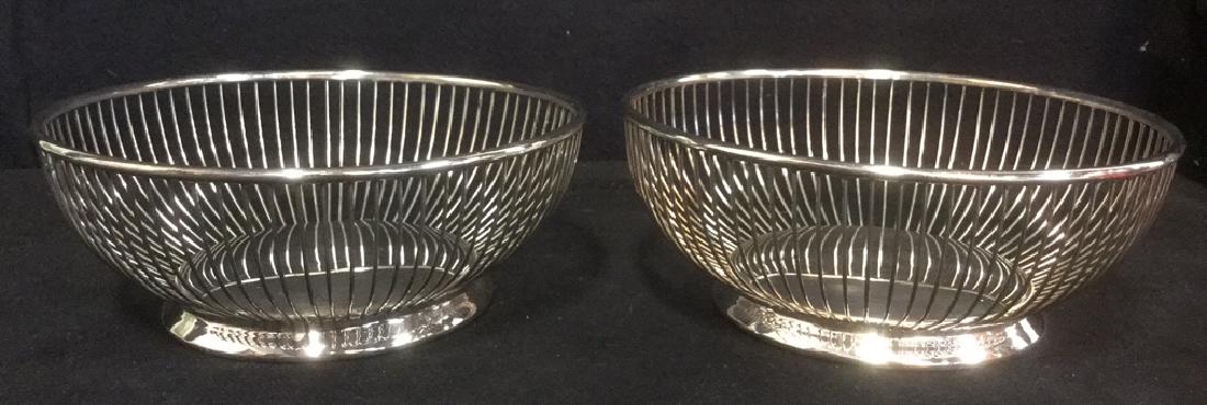Vintage Sheridan Wire Silver Plate Fruit Bowls (1 of 8)