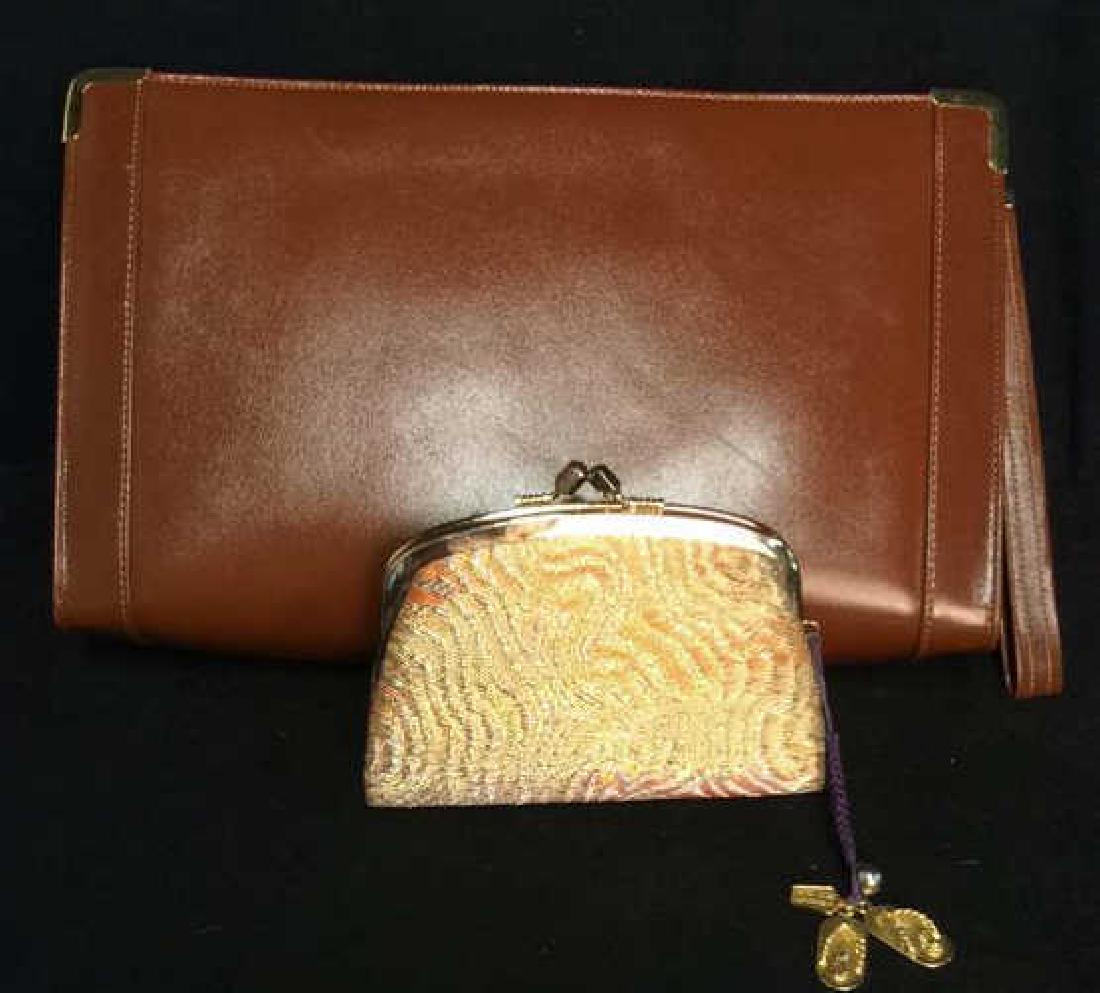 Lot 2 Leather Purse Clutch W Coin Purse (1 of 9)