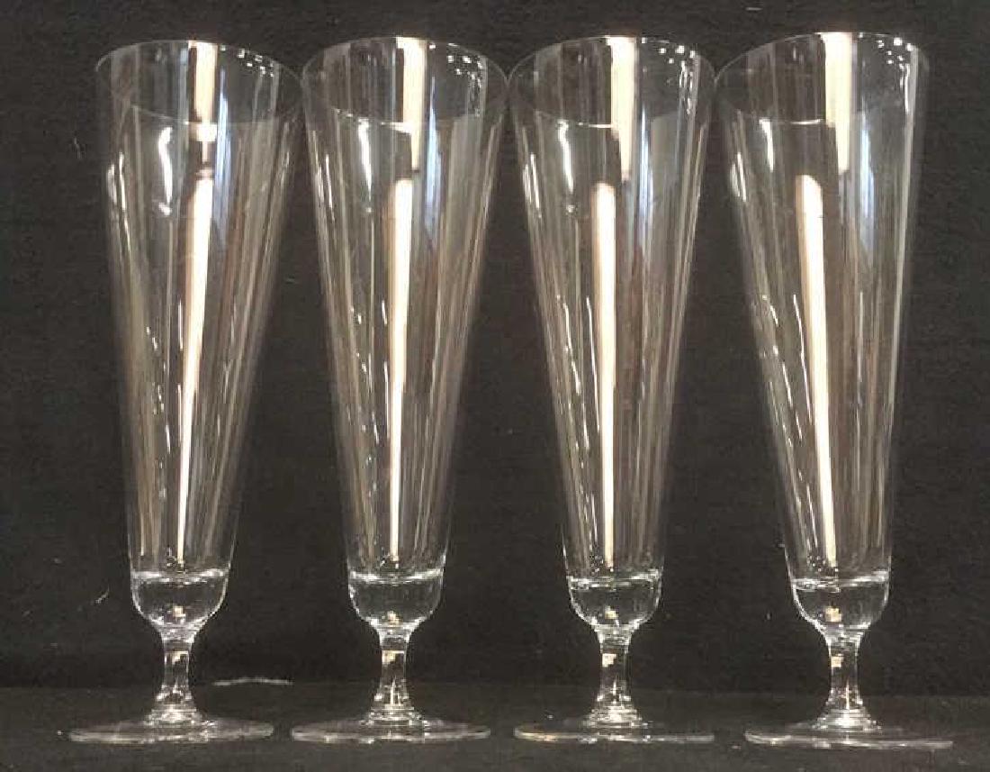 Lot 4 Glass Crystal Champagne Flutes (1 of 5)