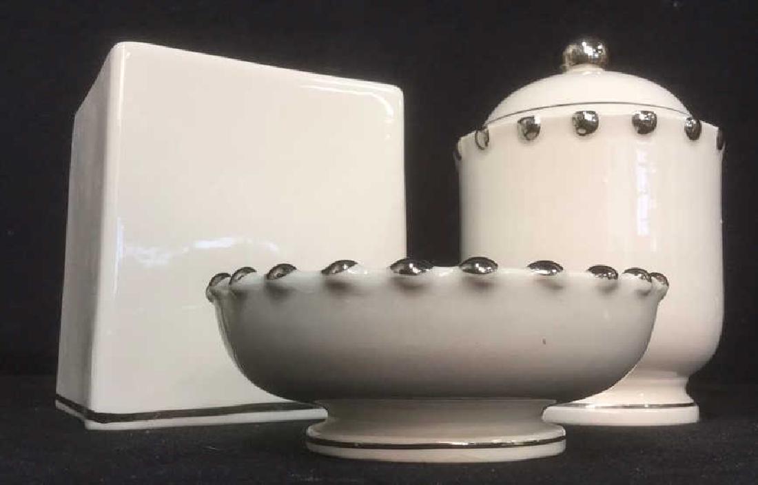 Lot 3 BLOOMINGDALES Ceramic Tabletop Accs (1 of 7)