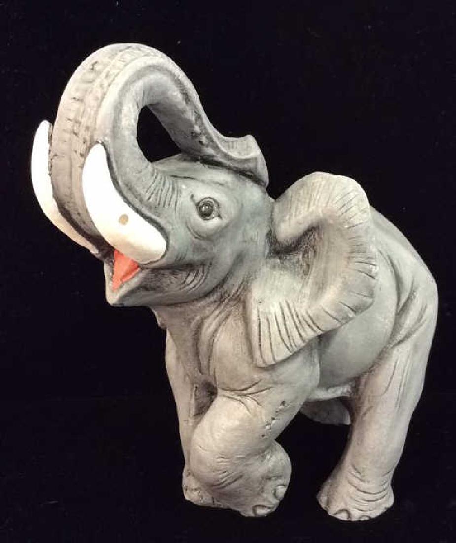 Plaster Carved Elephant Figurine (1 of 7)