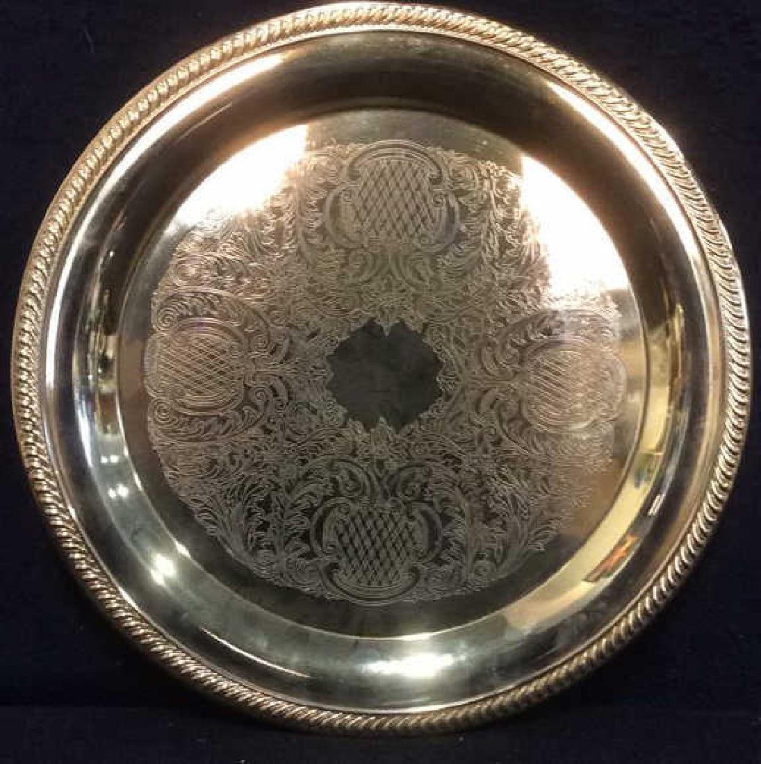 INTERNATIONAL SILVER CO Gold Toned Plated Platter (1 of 5)