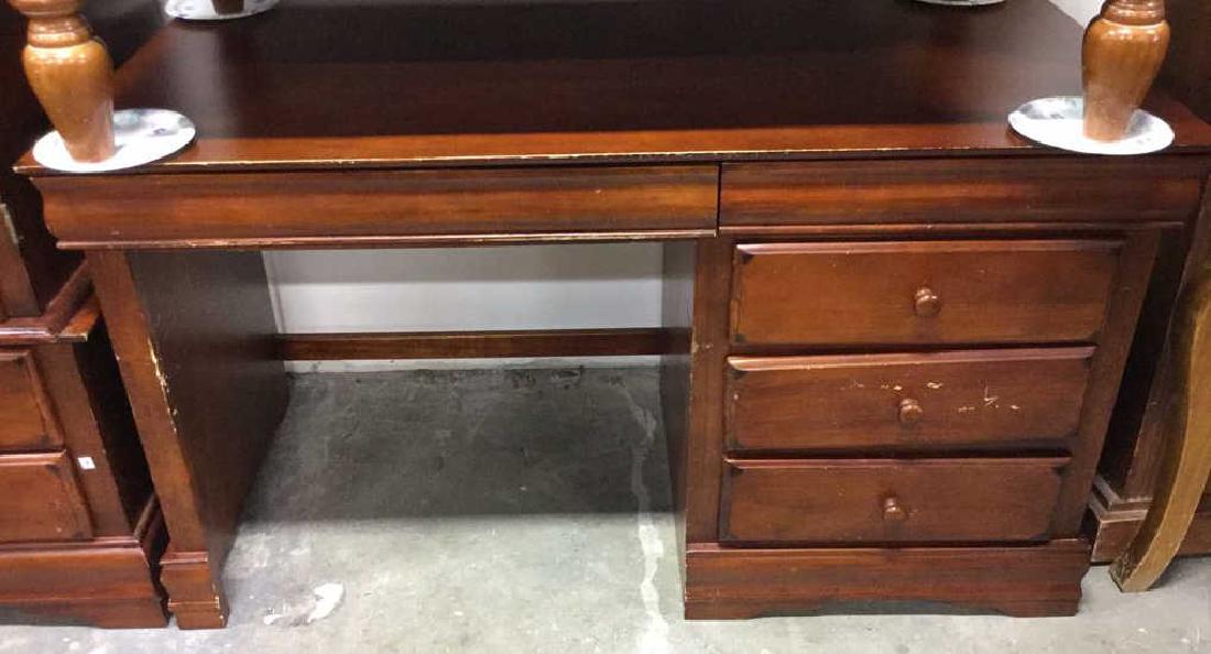 3 Drawer two tone Wood Desk (1 of 6)