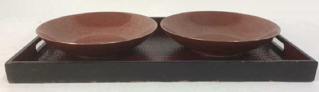 Lot 3 Pair Of Bowls & Serving Tray (1 of 5)