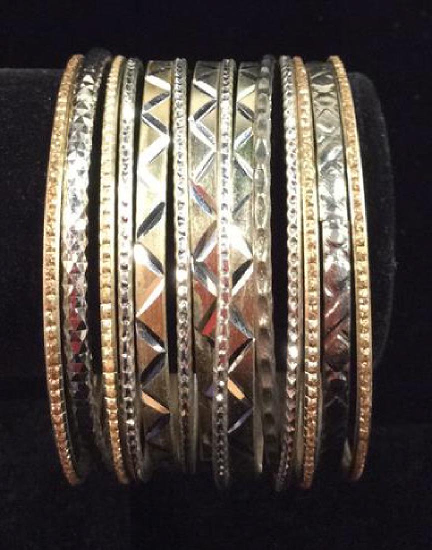 Lot 13 Silver Toned Metal Bangle Bracelets (1 of 6)