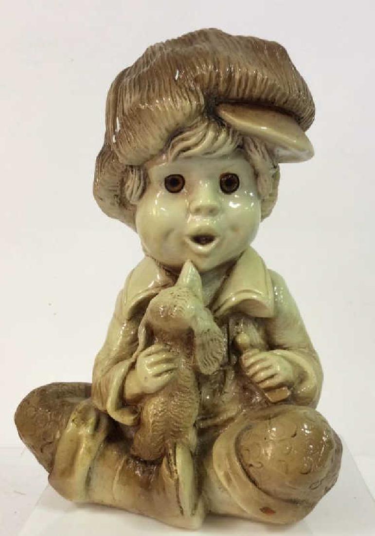 Garden Statue Boy W Dog (1 of 9)