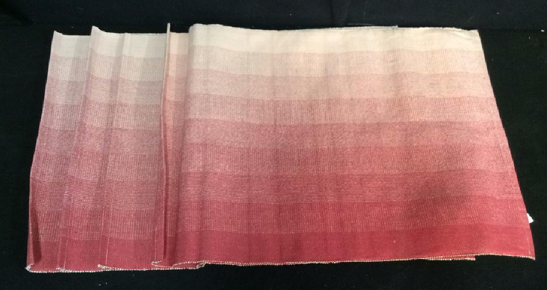 Set 4 TABLEWARE BY MARSHA BLANKE Placemats: Set 4 TABLEWARE BY MARSHA BLANKE Placemats. 100% cotton, pink toned ombré style placemats. Marked on tag as TABLEWARE BY MARSHA BLANKE, 100% cotton. Placemats measure approx 19 in long by 13 in wide.