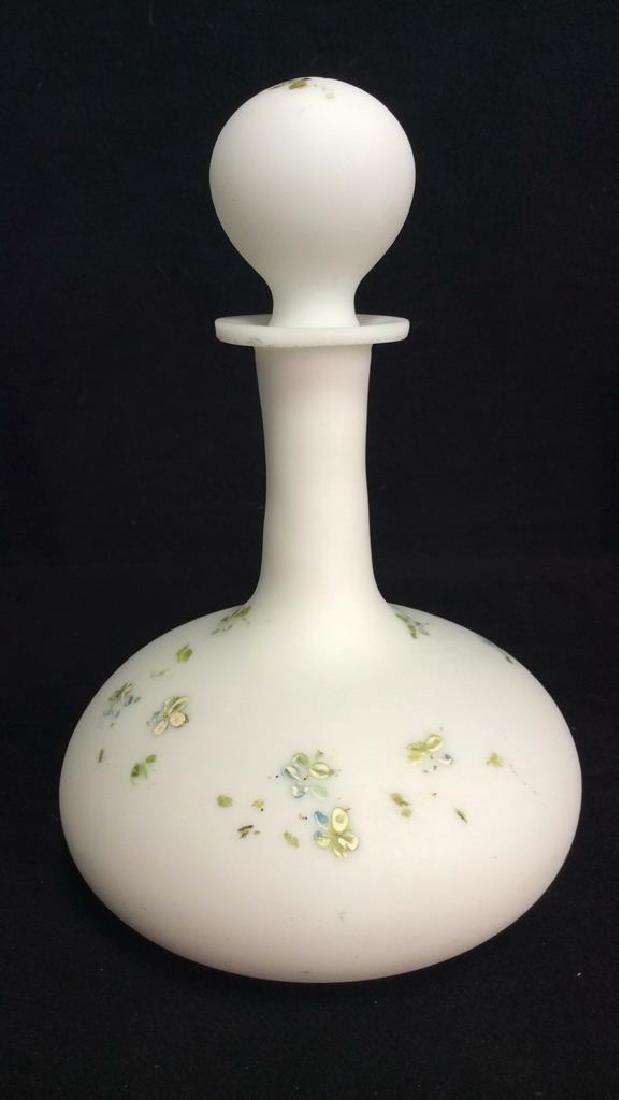 Matte Milk Glass Ships Decanter Bottle (1 of 8)