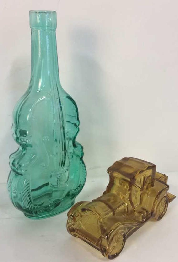 Lot 2 Pressed Glass Bottles Violin and Car (1 of 8)